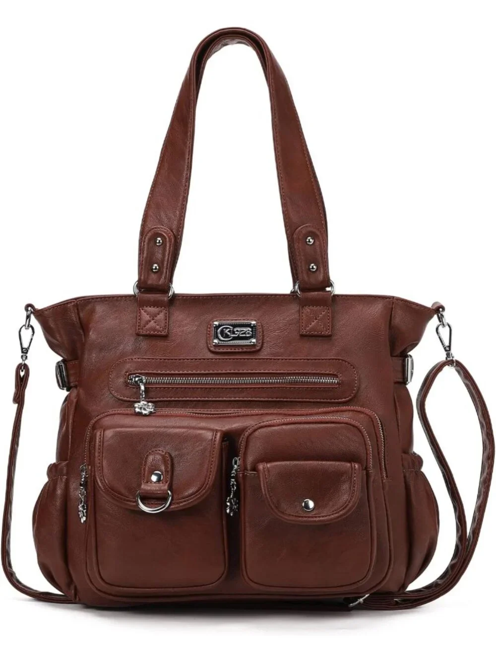 Stylish Large Vegan Leather Shoulder Tote Bag for Women - Chic Hobo Handbag